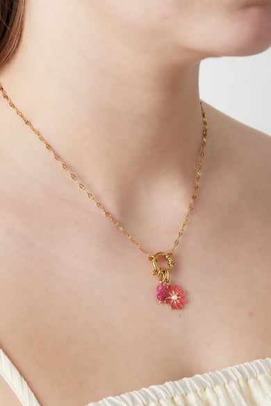 DIY-Halskette mit roten Blumen h5 Bild2